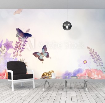 Picture of Flowers and Butterflies